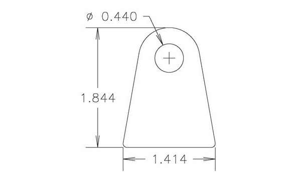 4130 3/16" THK, 7/16" HOLE, 1 3/8" HT, STRAIGHT CHASSIS TAB - QTY 20